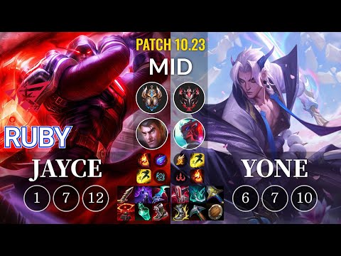 RW Ruby Jayce vs Yone Mid - KR Patch 10.23
