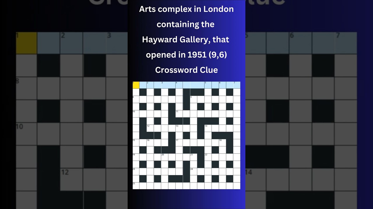 Arts complex in London containing the.... (9,6) Crossword Clue #crossword #crosswordpuzzles