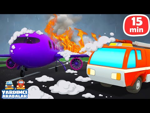 Çizgi film - Yardımcı Arabalar - Uçak, Römork ve Taşıyıcı! Çocuklar için ÖZEL BÖLÜMLER!