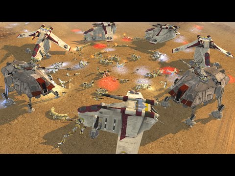 Ultimate LAAT Gunship Perimeter Defense! - Men of War: Star Wars Mod Battle Simulator