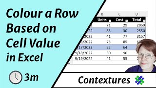 Colour a Row in Excel Based on One Cell