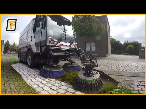 STREET SWEEPING IS AN ART! - Most Satisfying Street Sweeper & Driveway Cleaning Machines 10