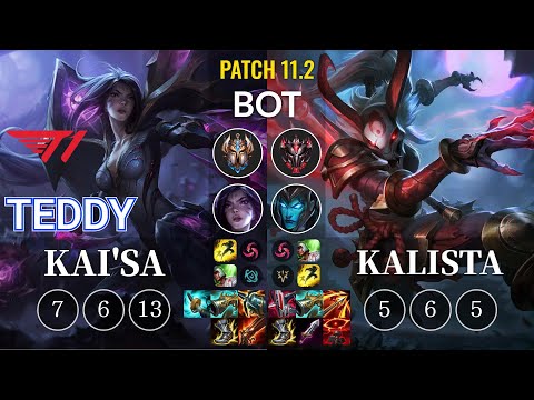 T1 Teddy Kai'Sa vs Kalista Bot - KR Patch 11.2