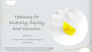 Assignment 1A  EDU80014. Teaching for Diversity, Equity & Inclusion. Kylie Pleban.