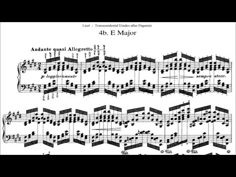 Liszt Etude No 4 Paganini Caprice No 1, 1838 ideal version