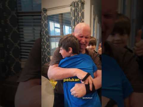 Grandfather and Grandson Hugging