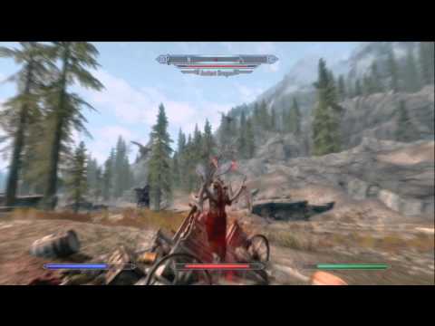 Skyrim Vampire Lord Taking on 2 Dragons, Giant, Bear and a Mammoth All at Once! plus Tips
