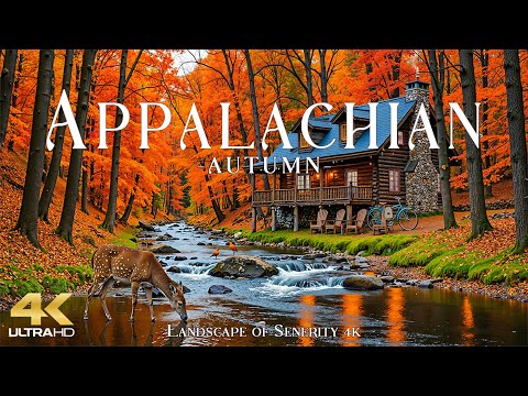 Autumn in Appalachian 4K UHD 🍁 Crimson Ridges, Golden Forest Roads & Misty Mountain Mornings