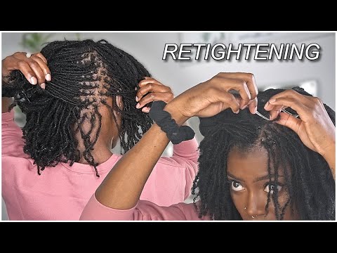 watch me retighten my microlocs.. it's been 2 months | Keke J.