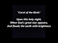 CAROL of the BIRDS CAROL CHRISTMAS CATALAN Lyrics Words text El cant dels ocells sing along song