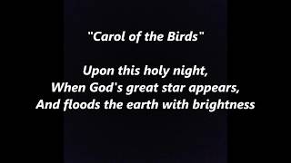 CAROL of the BIRDS CAROL CHRISTMAS CATALAN LYRICS WORDS El cant dels ocells CARRERAS SING ALONG