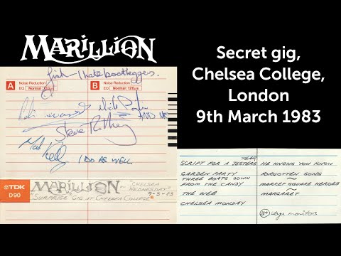 Marillion - secret gig at Chelsea College, University of London, 9th March 1983 (stage recording)
