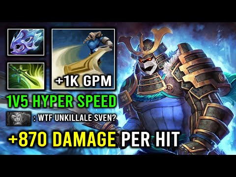 100% Max Agility Speed Butterfly Pro Sven | WTF 1K GPM & 870 Damage Per Hit 7.34 Dota 2
