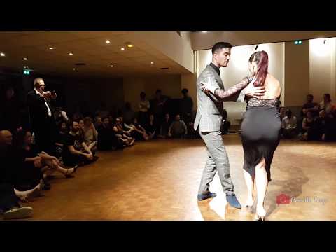  Karina Colmeiro  and  Rodrigo Palacios  are  dancing  to  the  tango  "  Preparense  "  by  Orquesta Típica Andariega