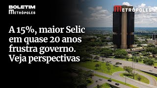 A 15%, maior Selic em quase 20 anos frustra governo. Veja perspectivas