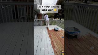Is it worth it painting your deck with solid stain 🤔 or replace it #diy  #beforeandafte #foryou