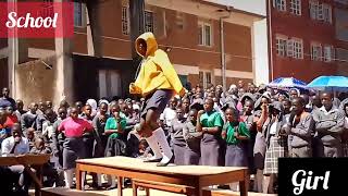 A certain school girl dancing and grinding on the crowd of the school @MCSkware @ntvuganda