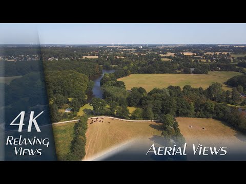 4K - Aerial Views - Luftbilder: Lasbek / Tremsbüttel, Schleswig-Holstein, Germany - Relaxing Video