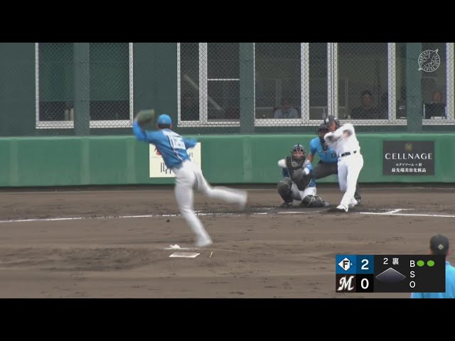 【ファーム】逆方向へ一発!! マリーンズ・石川慎吾 ライトスタンドへ第6号ソロホームラン!! 2024年7月11日 千葉ロッテマリーンズ 対 北海道日本ハムファイターズ