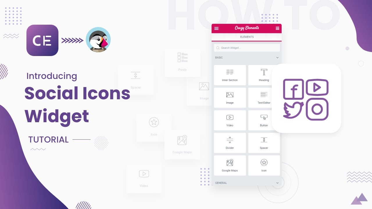How to Use Social Icons Widget Using Crazy Elements | PrestaShop | Elementor Based Page Builder