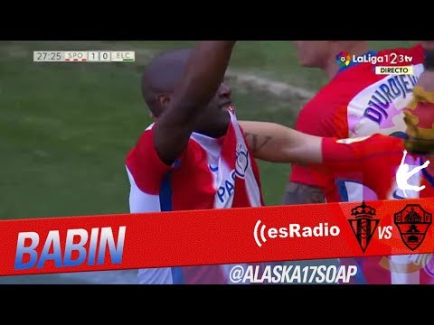 GOL DE JEAN-SYLVAIN BABIN [1-0] - Jª36 - REAL SPORTING vs ELCHE (ESRADIO ASTURIAS)