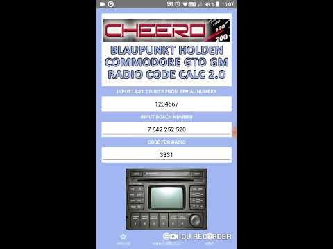 RADIO CODE for HOLDEN COMMODOR