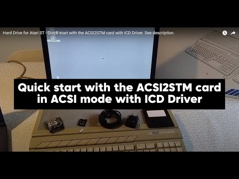 Hard Drive for Atari ST - Quick start with the ACSI2STM card with ICD Driver. See description.