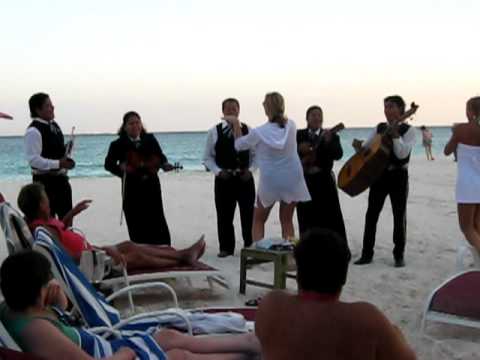 marlene, tracy & michelle dancing on beach playa del carmen
