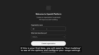 First Steps OpenAI: How to create an organization in OpenAI Developer 
