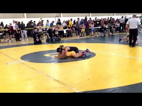 Kai's 1st wrestling match at Stevenson HS with Izzystyle - 87 lbs 8 yr old