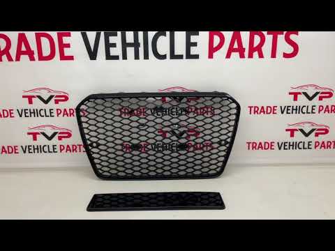 Fits Audi A5 S5 2012-2016 Front Main Grille Gloss Black Honeycomb Sport Badgeless video