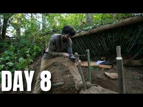 Bushcraft Furniture Building - Forest Survival - Day 8