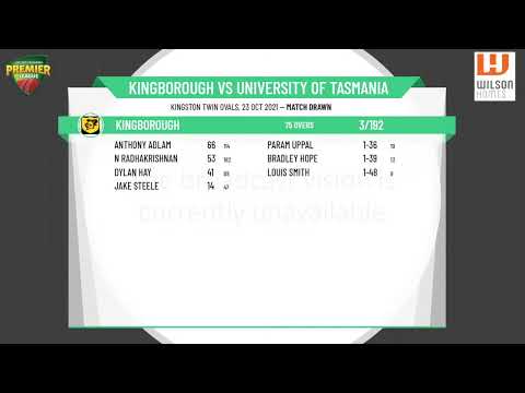 Wilson Homes CTPL - Men's 1st Grade - Round 4 - Kingborough v University of Tasmania