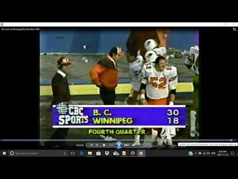 BC Lions at Winnipeg Blue Bombers 1983