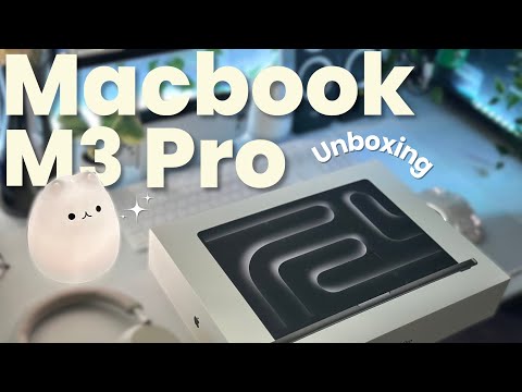 space black macbook m3 pro 16" unboxing 💻 | 18GB ram ,512GB ssd + mini  setup (4K!)