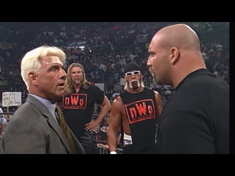 Goldberg & Ric Flair Are Challenged By Nash & Hogan WCW Nitro 15th March 1999
