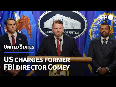 Video Thumbnail: Ex-FBI chief Comey charged with threatening Trump's life | AFP