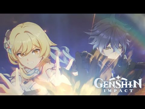 Traveler, Flins, and Ineffa deflect the cannon shot | Luna I | Song of the Welkin Moon: Act 2