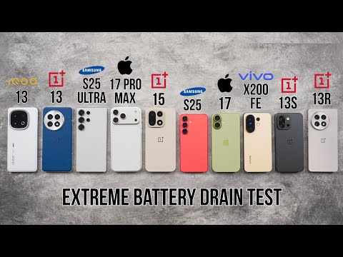 OnePlus 15 / iPhone 17 Pro Max / 17 / S25 Ultra / S25 / iQOO 13 / 13 / 13R / 13S Battery Drain Test