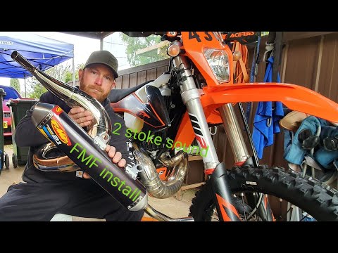 KTM 300 Fmf fatty + powercore 2.1 install before and after sound!!!