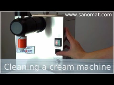 Cleaning a whipping cream machine without cleaning automatic