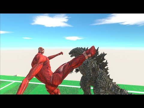 COLOSSAL TITAN THE WAR GODZILLA 2014 WHO WILL WIN AT THE FOOTBALL - Animal Revolt Battle Simulator
