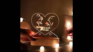 Personalized beauty and beast night light-Valentines day Gift