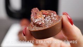 Hi Chocolate Strawberry Bombs (perfect New Years Edible)