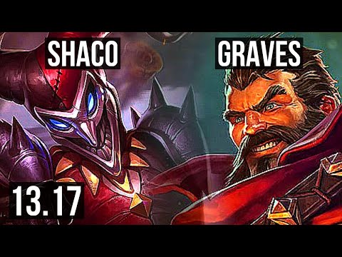 SHACO vs GRAVES (JNG) | 5.0M mastery, 8/1/9, Rank 5 Shaco, 800+ games, Godlike | JP Master | 13.17