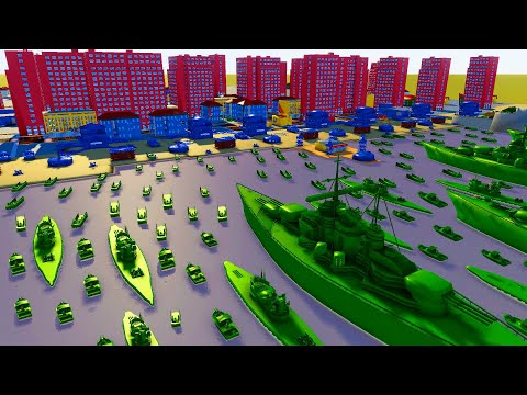 Largest ARMY MEN Beach Invasion of CITY FORTRESS! - Attack on Toys