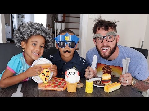 Police Kid Restaurant with Greedy Granny and Greedy Grandpa | Kids Pretend Play | FamousTubeKIDS