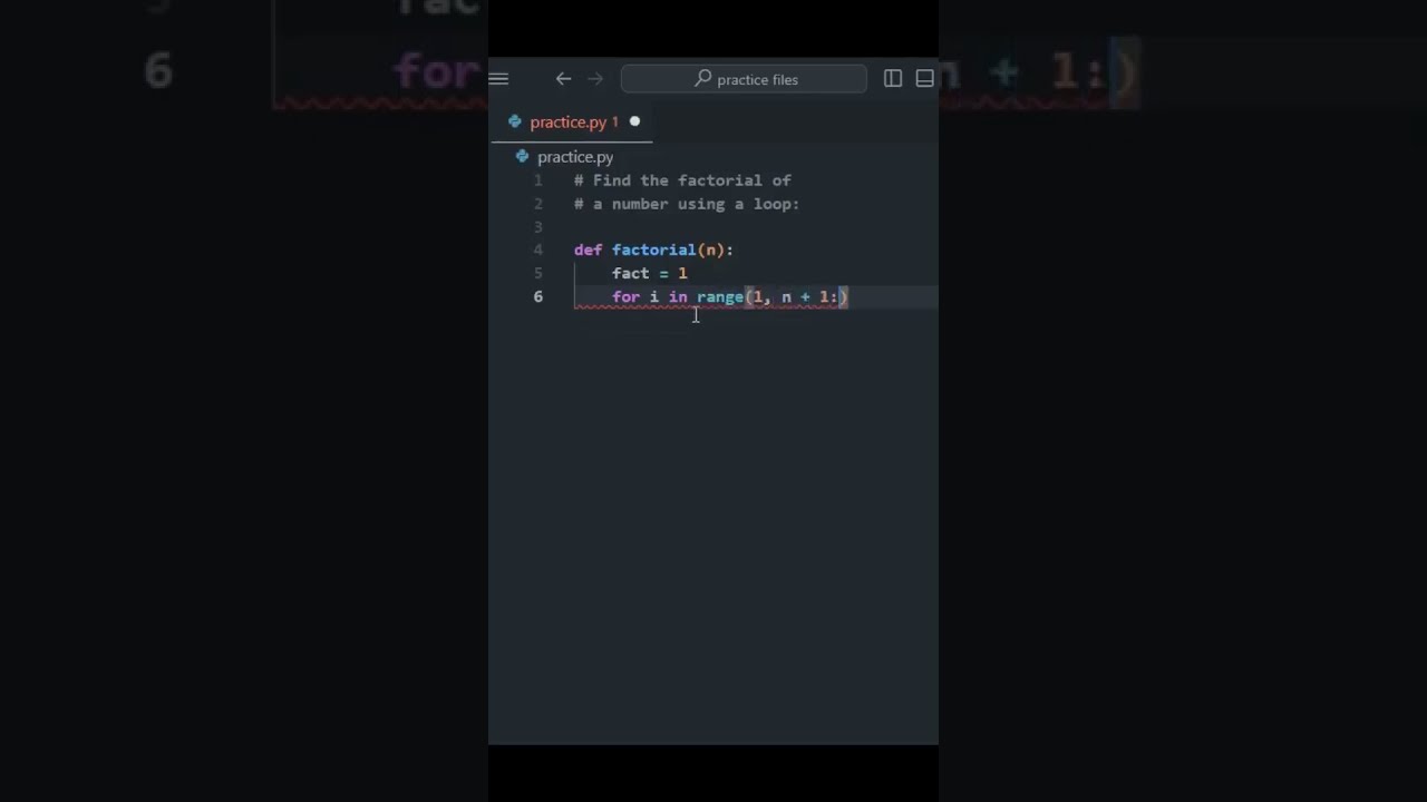 Find the Factorial | #python #pythonprogramming#coding#learnpython #pythonforbeginners