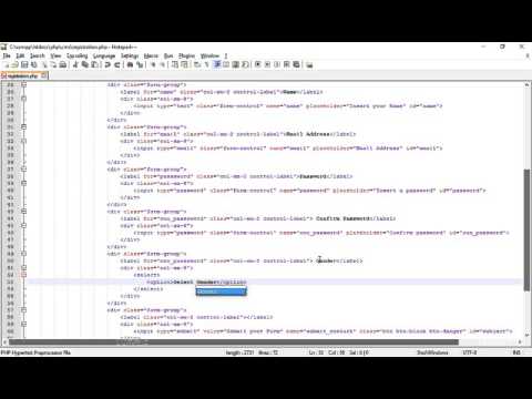 PHP With Bootstrap3 Tutorial | Creating Registration Page Part 99