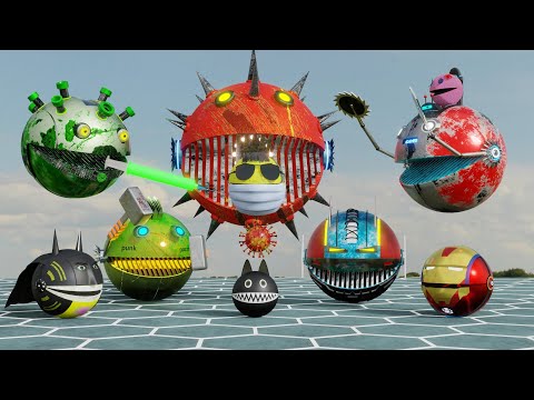 Pacman vs All Enemies Best Comp - Robot - Monster - Siren Head - Corona Pacman